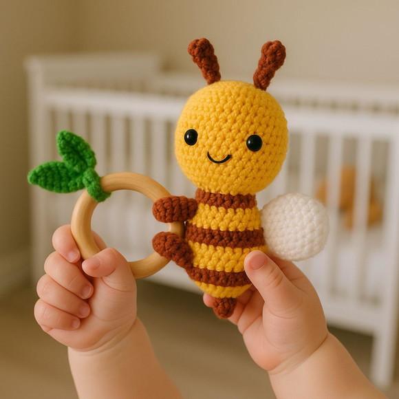Mordedor Amigurumi Abelha