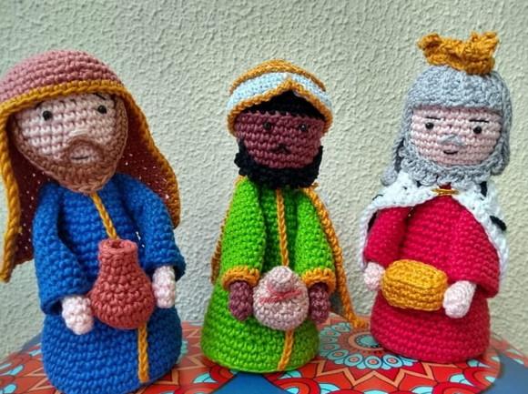 os Três Reis Magos em Crochê