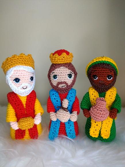 os Três Reis Magos em Crochê