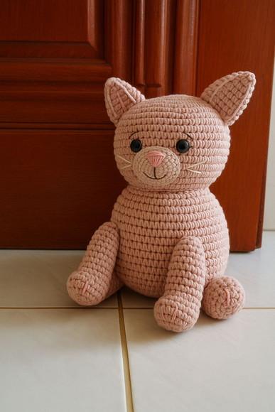 Peso de Porta Amigurumi Gatinho em Crochê