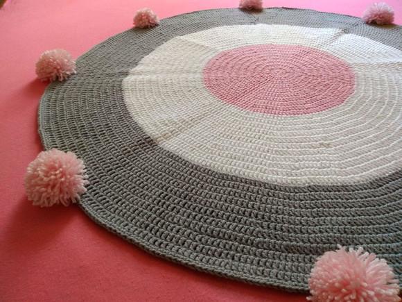 Tapete de Crochê Quarto Bebê - 90cm