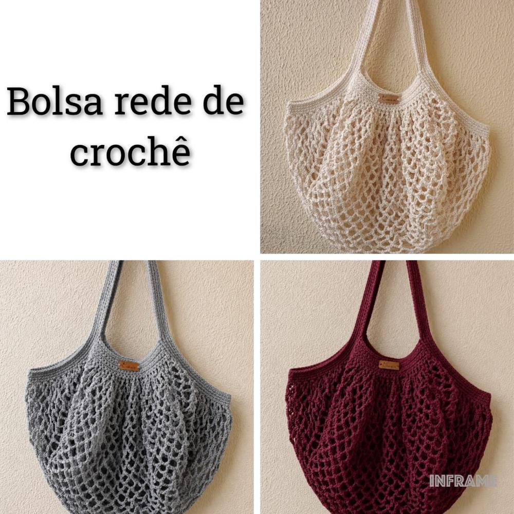 Bolsa de Crochê, Bolsa Rede de Crochê, Sacola Ecológica, Eco