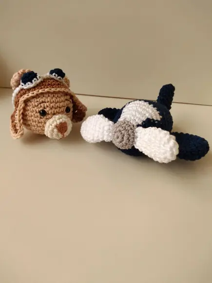 10kits Urso Aviador + Avião (total 20 Peças)