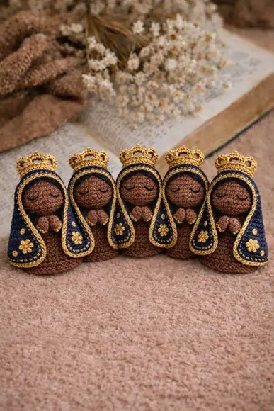 10und Lembrancinhas Nossa Senhora Aparecida Amigurumi Crochê