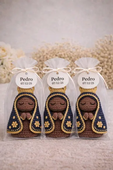 10und Lembrancinhas Nossa Senhora Aparecida Amigurumi Crochê