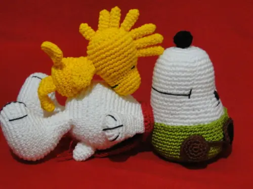 Amigurumi Snoopy e Woodstock - Prom. Dia Crianças