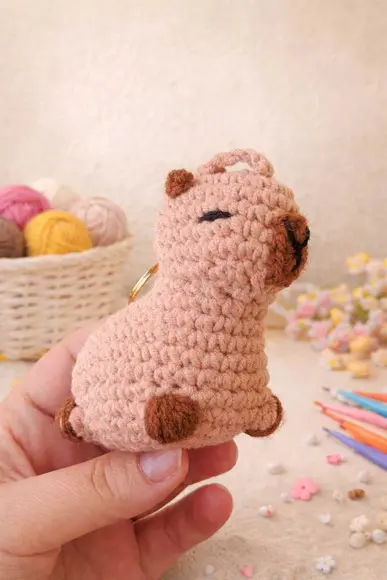 Chaveiro de Crochê Capivara - 10und
