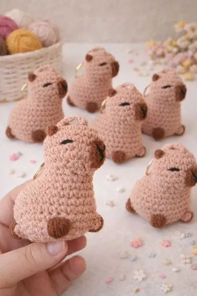 Chaveiro de Crochê Capivara - 10und