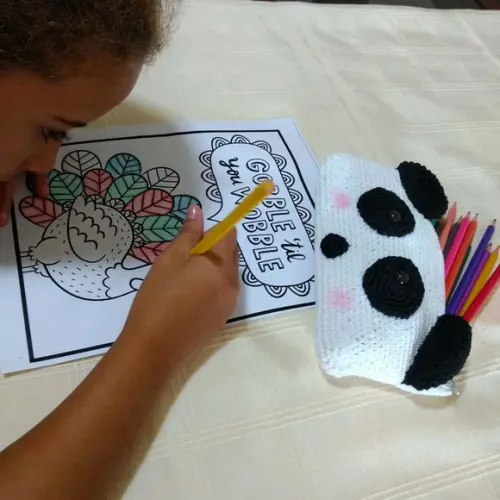 Estojo Escolar de Crochê