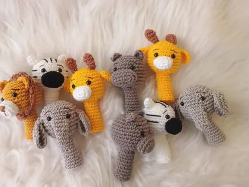 Fantoches de Dedo Amigurumi - Safari