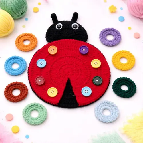 Joaninha Sensorial em Crochê - Brinquedo