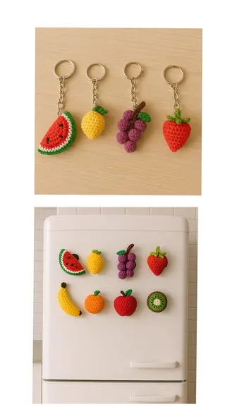 Kit de Frutas de Crochê