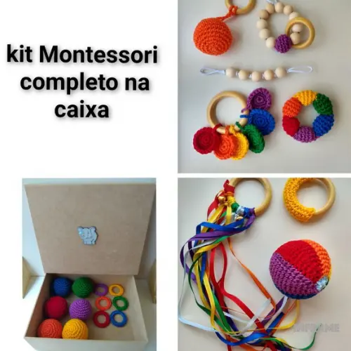 Kit Montessori 10 Itens - Caixa mdf