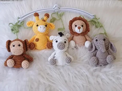 Móbile Musical Amigurumi Safari