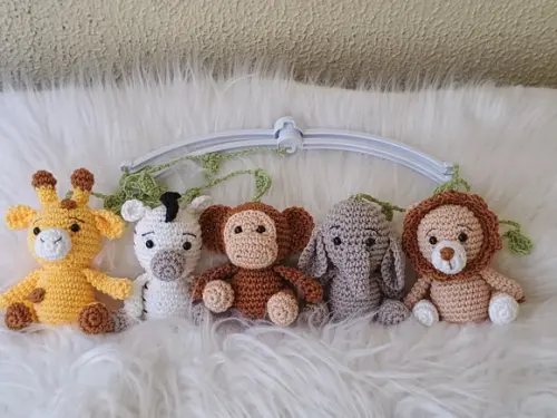 Móbile Musical Amigurumi Safari