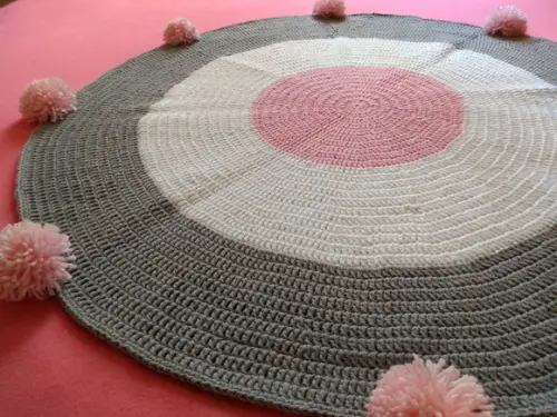 Tapete de Crochê Quarto Bebê - 90cm