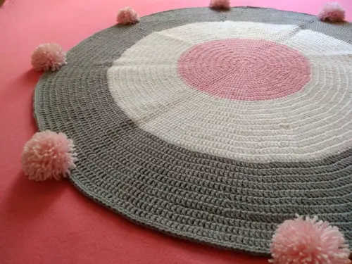 Tapete de Crochê Quarto Bebê - 90cm