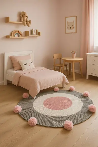 Tapete de Crochê Quarto Bebê - 90cm