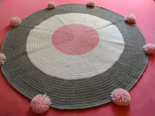 Tapete de Crochê Quarto Bebê - 90cm
