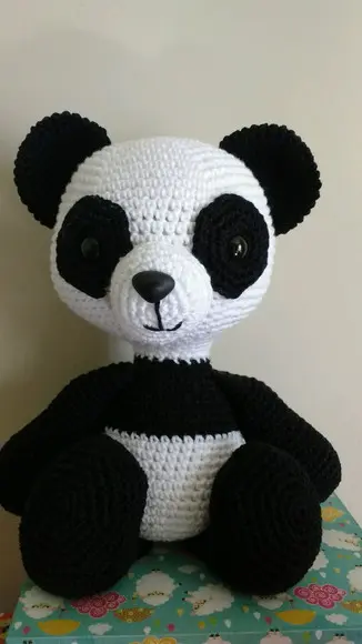 Urso Panda de crochê