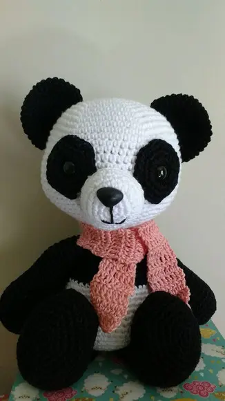 Urso Panda de crochê