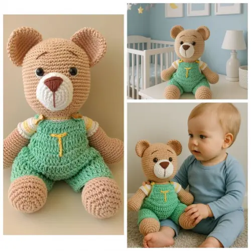 Urso Personalizado Amigurumi - 30cm