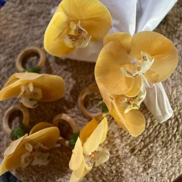 Anel de Guardanapo Orquídea Amarela