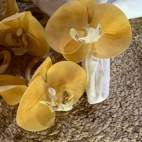 Anel de Guardanapo Orquídea Amarela