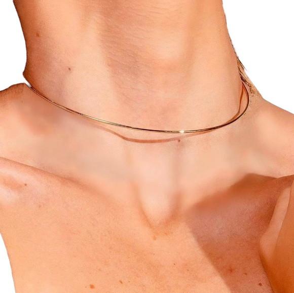 Aro Colar Gargantilha Banhada a Ouro