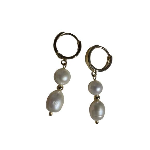 Brinco Argola Pérolas de Água Doce
