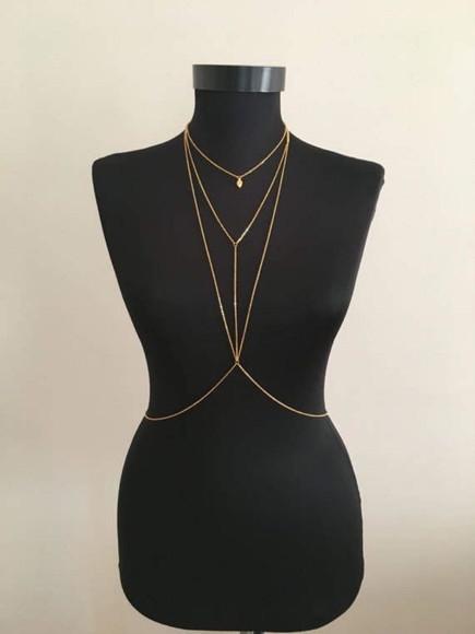 Colar de corpo Body Chain correntes