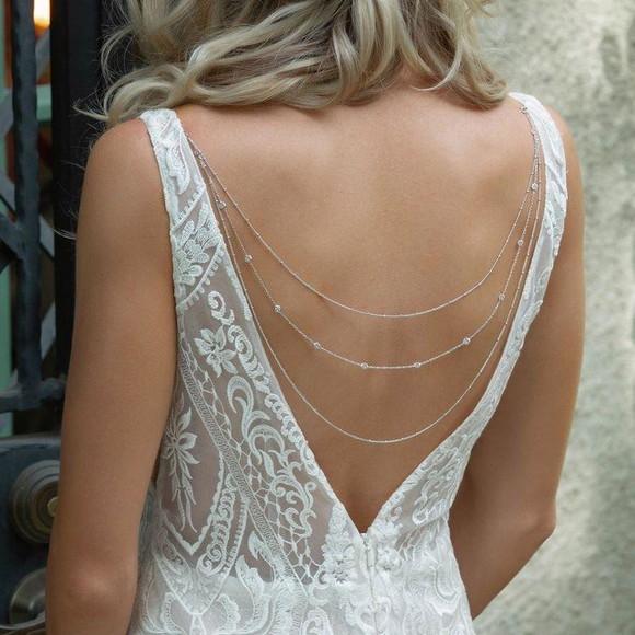 Colar Triplo Invertido Delicado Vestido de Noiva Cristais