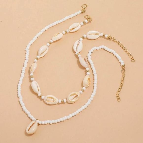 Conjunto Boho Chic: Colar de Búzios e Miçangas - Estilo Prai