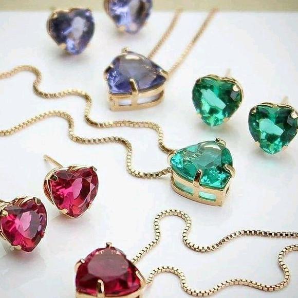Conjunto Colar pingente Coração