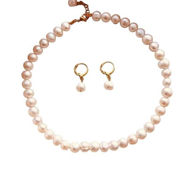 Conjunto Colar Pérolas de Água Doce