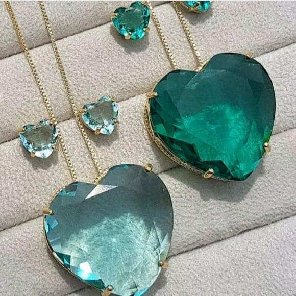 Conjunto Colar pingente Coração 30mm