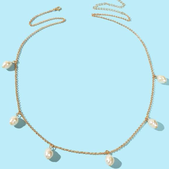 Corrente de Cintura Cinto Dourado com Pérolas