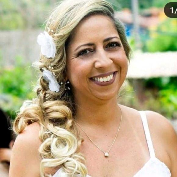 Grampinho laço flores Cristais e pérolas