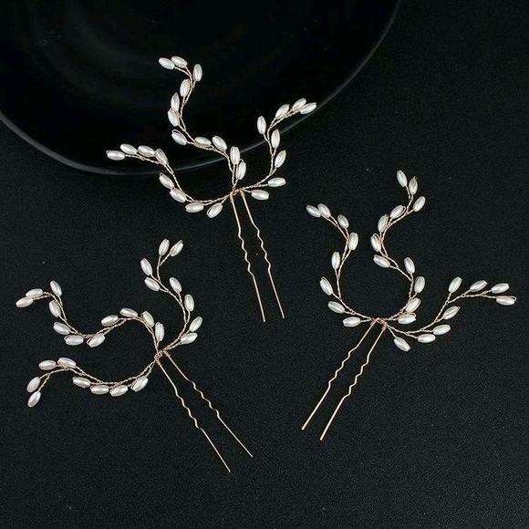 Kit 3 Grampinhos de pérolas