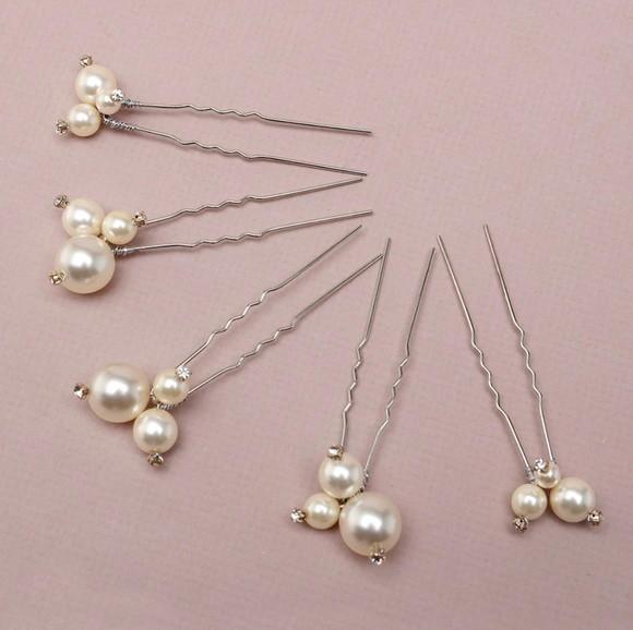 Kit 5 Grampinhos de Pérolas