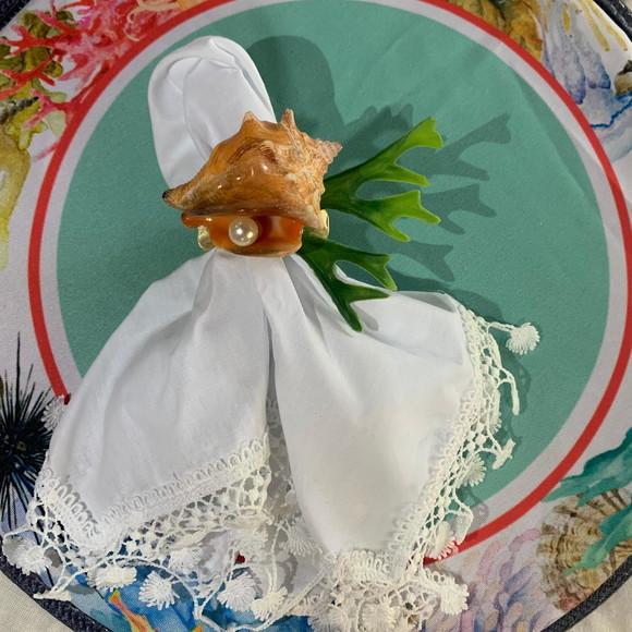 Porta Guardanapo Búzios com alga