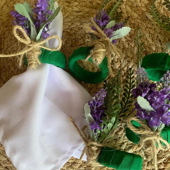 Porta Guardanapo Flor lavanda