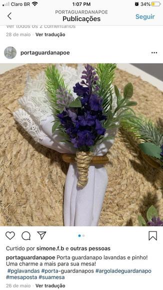 Porta Guardanapo Flor lavanda
