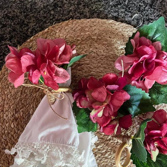 Porta Guardanapo Hortênsias rosa