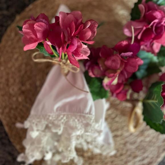 Porta Guardanapo Hortênsias rosa