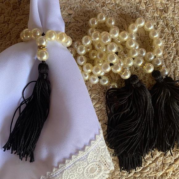Porta Guardanapo Pérolas tassel