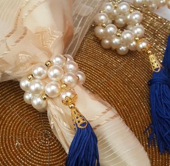 Porta Guardanapo Pérolas tassel