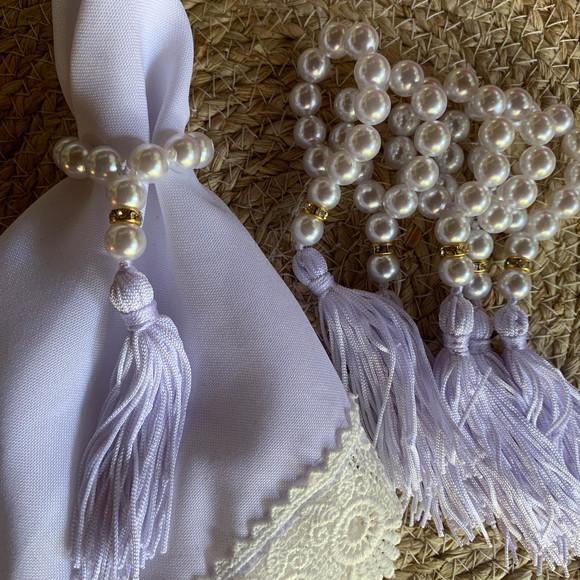 Porta Guardanapo Pérolas tassel