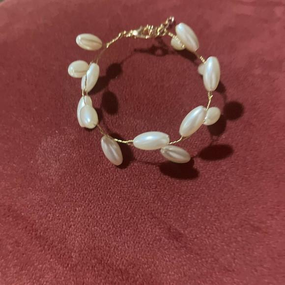 Pulseira corsagê de pérolas kit 6