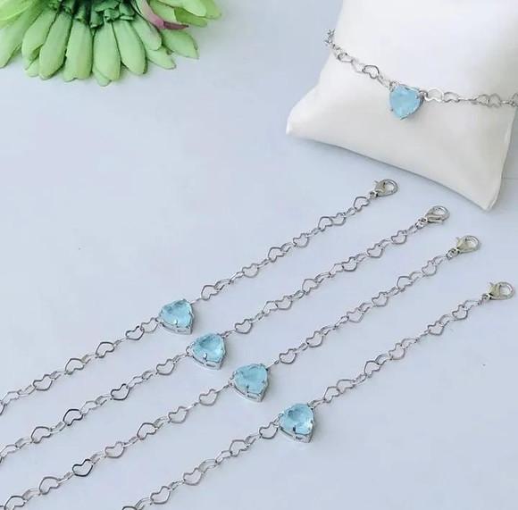 Pulseira madrinhas pingente Coração